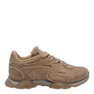 Axel Arigato Eris Beige Low Top Sneakers With Logo Patch On The Tongue In Leather And Fabric Woman In Brown