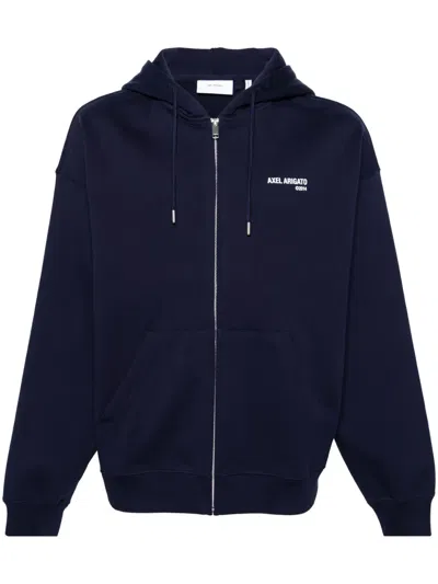 Axel Arigato Fiel Zipped Cotton Hoodie In Blue