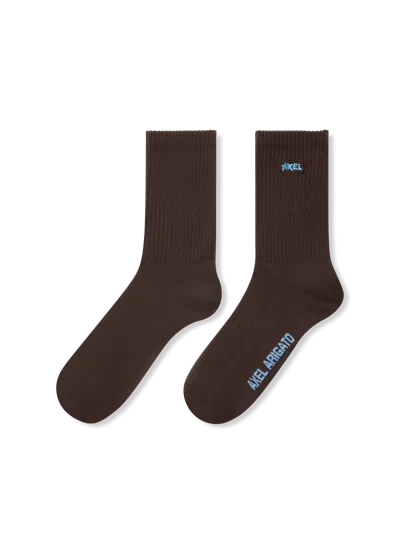 Axel Arigato Floral Logo Socks In Brown
