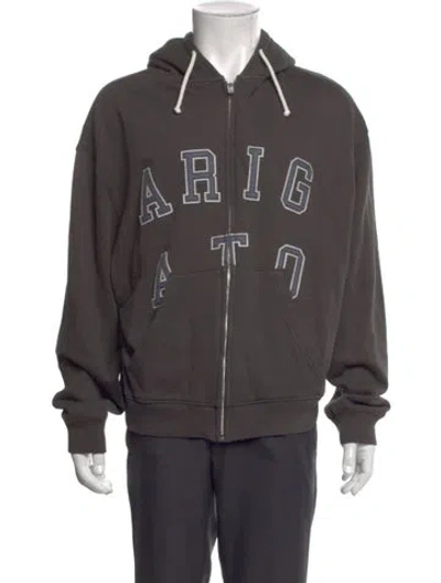 Pre-owned Axel Arigato Graphic Print Crew Neck Hoodie In Gray