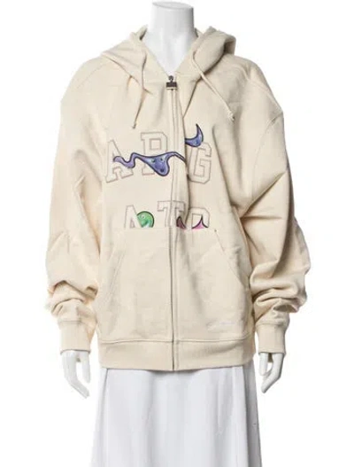Pre-owned Axel Arigato Graphic Print Crew Neck Hoodie W/ Tags In Neutrals
