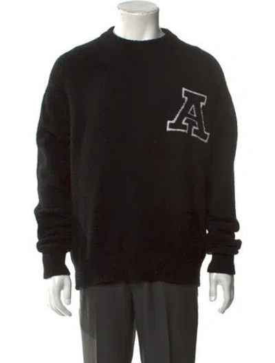 Pre-owned Axel Arigato Graphic Print Crew Neck Pullover In Black