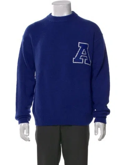 Pre-owned Axel Arigato Graphic Print Crew Neck Pullover In Blue