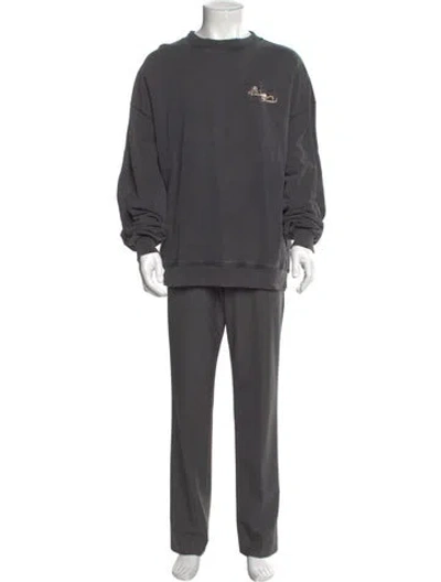 Pre-owned Axel Arigato Graphic Print Crew Neck Sweatshirt In Gray