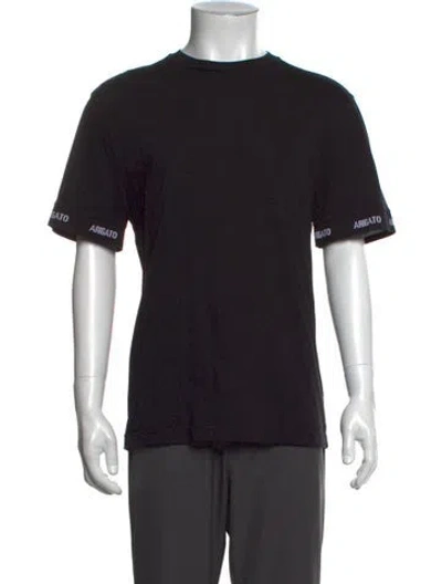 Pre-owned Axel Arigato Graphic Print Crew Neck T-shirt In Black