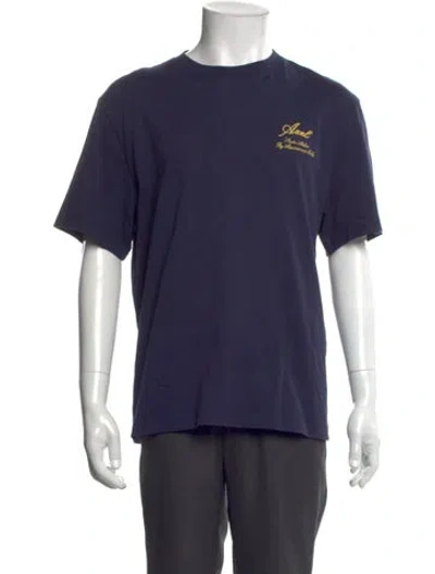 Pre-owned Axel Arigato Graphic Print Crew Neck T-shirt In Blue