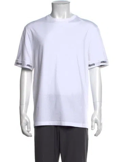 Pre-owned Axel Arigato Graphic Print Crew Neck T-shirt In White