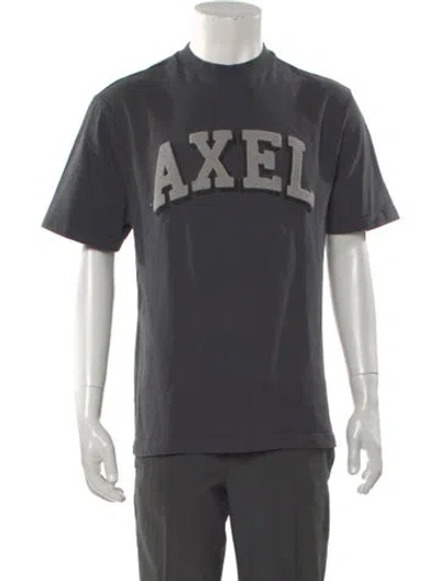 Pre-owned Axel Arigato Graphic Print Mock Neck T-shirt In Gray