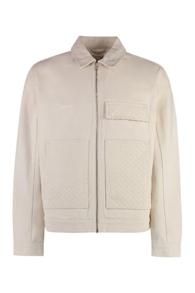 Axel Arigato Grate Zippered Cotton Jacket In Beige