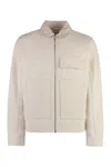 Axel Arigato Cotton Jacket With Zippered Pockets And Textured Panels In Beige