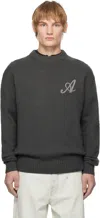 Axel Arigato Gray Beyond Signature Sweater In Dark Grey