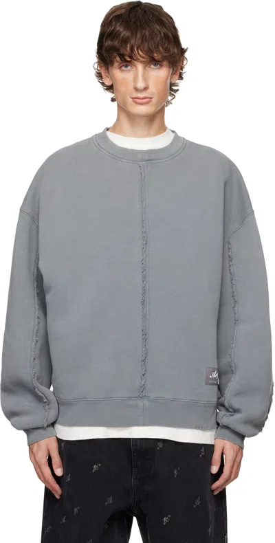 Axel Arigato Gray Chopped Distressed Sweatshirt In Steel