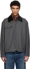 Axel Arigato Gray Dallas Chore Jacket In Dark Grey