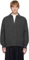 Axel Arigato Gray Ode Collared Cardigan In Dark Grey