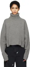 Axel Arigato Gray Remain Cropped Turtleneck In Grey Melange