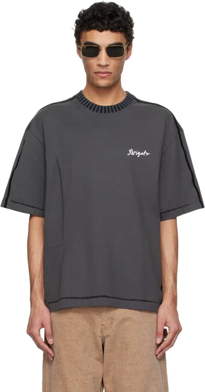 Axel Arigato Gray Seam Relaxed T-shirt In Dark Grey