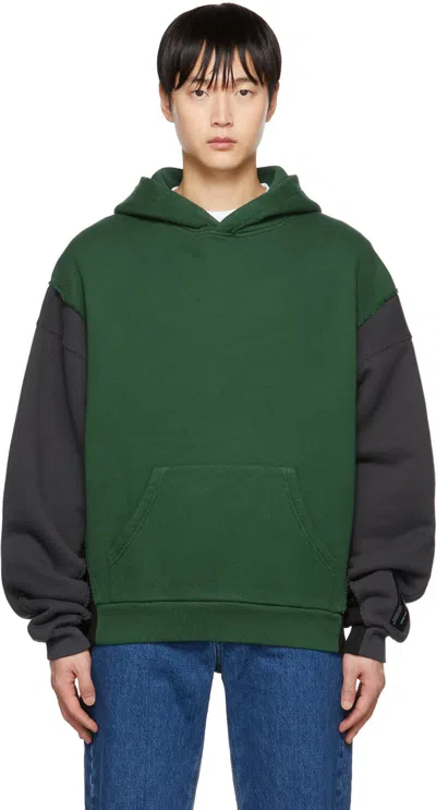 Axel Arigato Green & Navy Fragment Hoodie In Dark Green