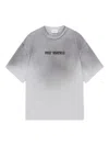 Axel Arigato Crew Neck Graphic Print Drop Shoulder T-shirt In Gray