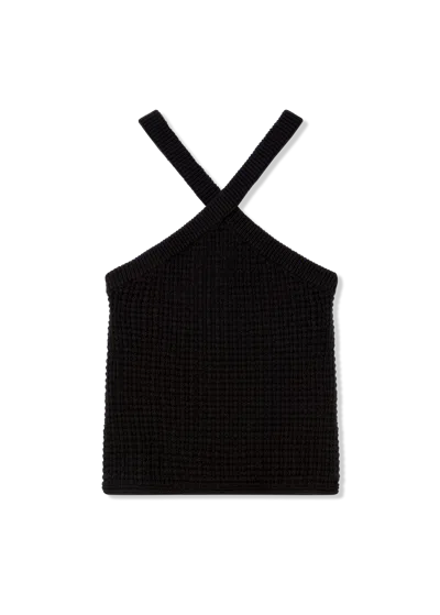 Axel Arigato Halter Crochet Tank In Black