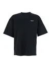 Axel Arigato Black T-shirt With Embroidered Lettering Logo On The Front In Cotton Man In Blue
