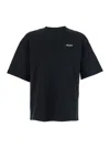 Axel Arigato Black T-shirt With Embroidered Lettering Logo On The Front In Cotton Man In Blue