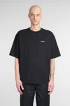 Axel Arigato Men Black T-shirt With Embroidered Lettering Logo On The Front In Cotton Man In Multi