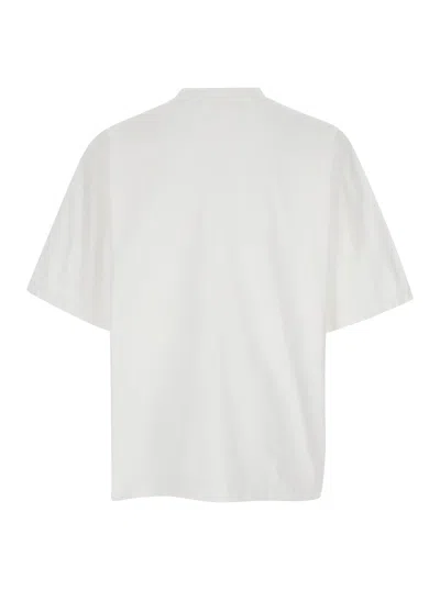 Axel Arigato Honor White Crewneck T-shirt With Logo Lettering On The Front In Cotton Man