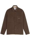 Axel Arigato Index Wool Blend Overshirt In Brown