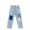 Axel Arigato Zine Embroidered Jeans In Cyan Denim In Blue