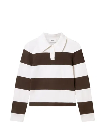 Axel Arigato Karla Striped-pattern Polo Top In White