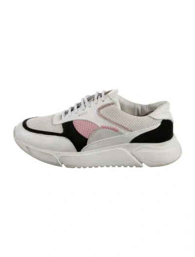 Pre-owned Axel Arigato Leather Colorblock Pattern Athletic Sneakers In White