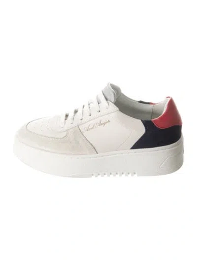 Pre-owned Axel Arigato Leather Colorblock Pattern Sneakers In White