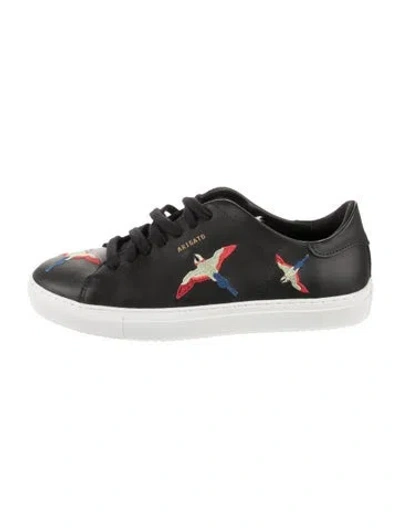 Pre-owned Axel Arigato Leather Graphic Print Sneakers In Black