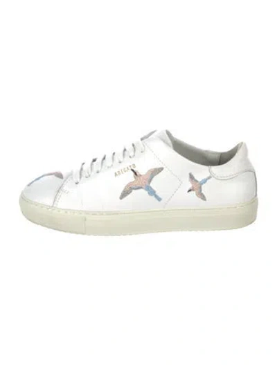 Pre-owned Axel Arigato Leather Graphic Print Sneakers In White