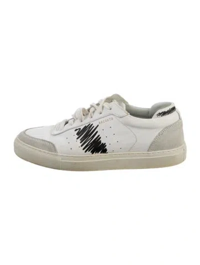 Pre-owned Axel Arigato Leather Graphic Print Sneakers In White