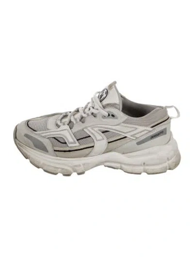 Pre-owned Axel Arigato Leather Leather Trim Embellishment Chunky Sneakers In Grey