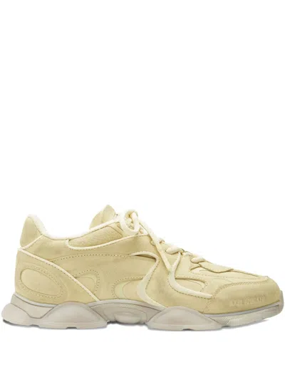 Axel Arigato Leather Panelled Lace-up Sneakers In Yellow