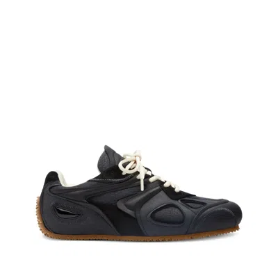 Axel Arigato Slow Runner Black Sneaker With Insert Design And Grooved Sole In Leather And Suede Woman