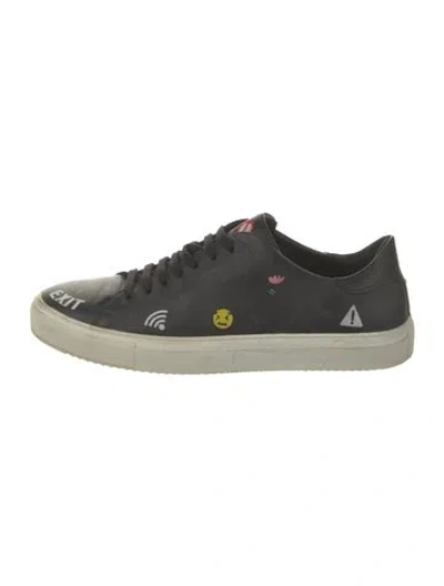 Pre-owned Axel Arigato Leather Printed Sneakers In Black