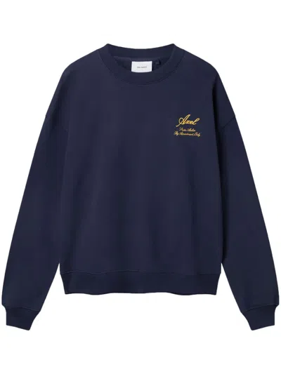 Axel Arigato Logo-embroidered Sweatshirt In Blau
