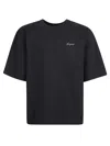Axel Arigato Men Black T-shirt With Embroidered Lettering Logo On The Front In Cotton Man In Black
