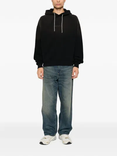 Axel Arigato Logo-embroidered Drawstring Hoodie In Black