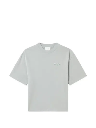 Axel Arigato Logo-embroidered T-shirt In Gray
