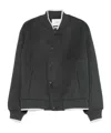Axel Arigato Gray Typo Varsity Bomber Jacket In Black