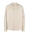 Axel Arigato Cotton Jacket With Zippered Pockets And Textured Panels In Nude