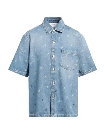 Axel Arigato Man Denim Shirt Blue Size M Cotton
