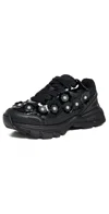 Axel Arigato Marathon Flwr Runner Sneakers In Black/black