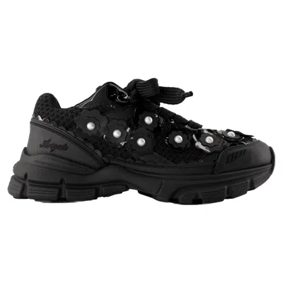 AXEL ARIGATO MARATHON FLWR SNEAKERS - AXEL ARIGATO - LEATHER - BLACK