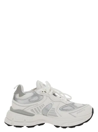 AXEL ARIGATO AXEL ARIGATO WOMEN 'MARATHON GHOST RUNNER' WHITE LOW TOP SNEAKERS WITH REFLECTIVCE DETAILS IN LEATHE