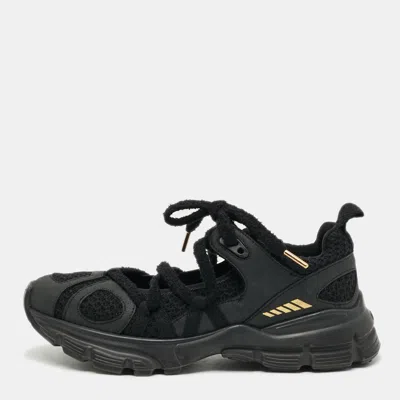 Pre-owned Axel Arigato Marathon Size 39 Black Canvas And Leather Ballet Sneakers